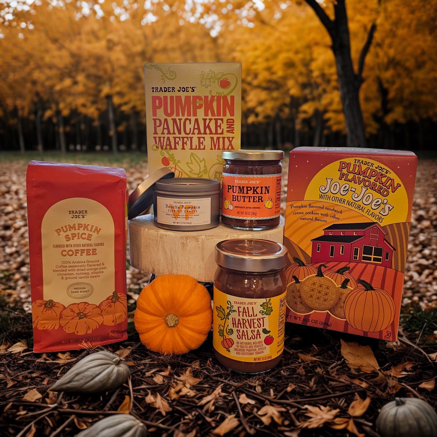 Trader Joe's Pumpkin Spice Fall Snack Sampler - 6 items - Limited Seasonal Box - Free Shipping